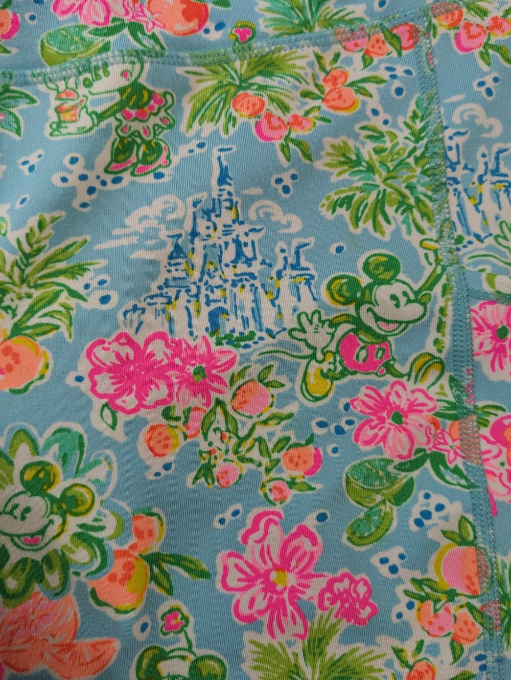 GUC! Lilly Pulitzer X Disney Weekender High Rise Legging Blue Ibiza Size L - Picture 4 of 16